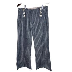 Nickando linen-blend striped sailor pants